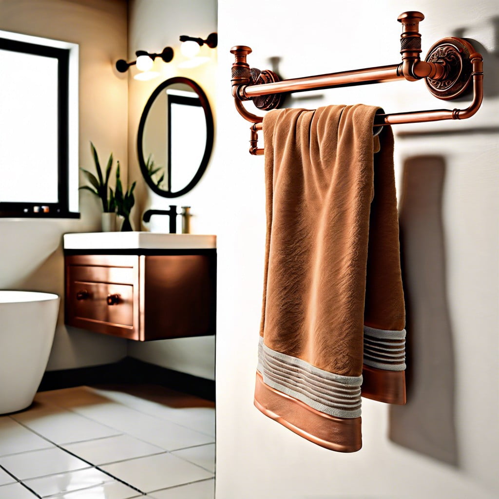 copper pipe hand towel holder