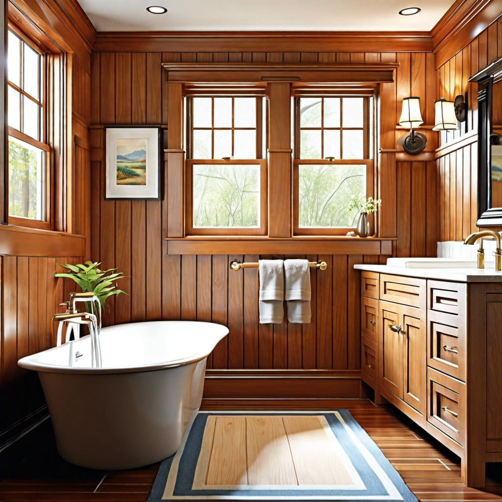 cottage style wood bathroom trim