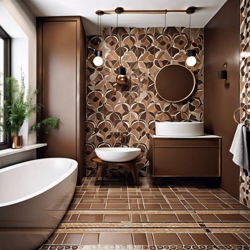 creative patterns with brown tiles