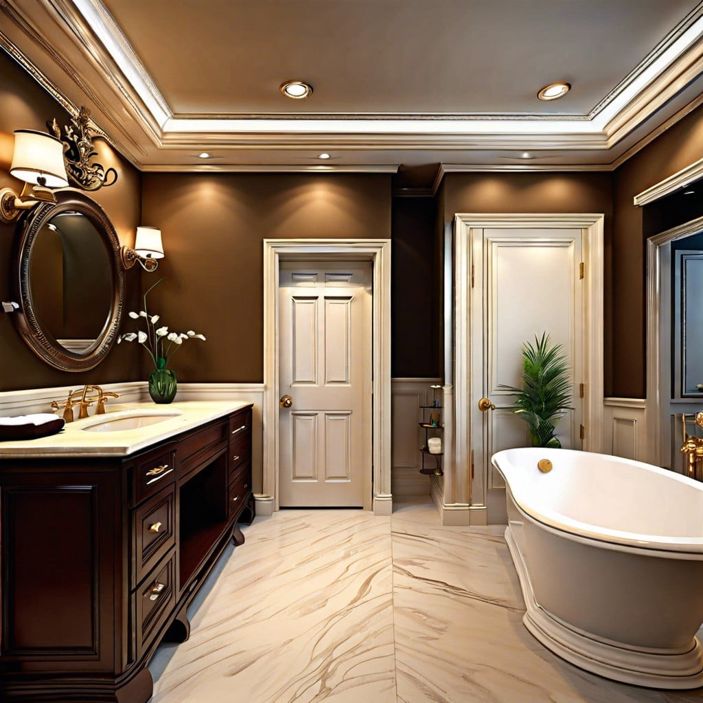 crown molding design ideas for a luxury bathroom makeover