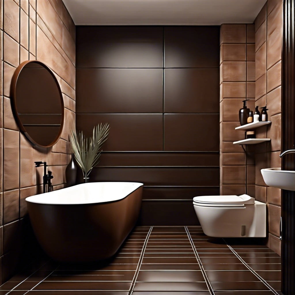 dark brown tile contrast