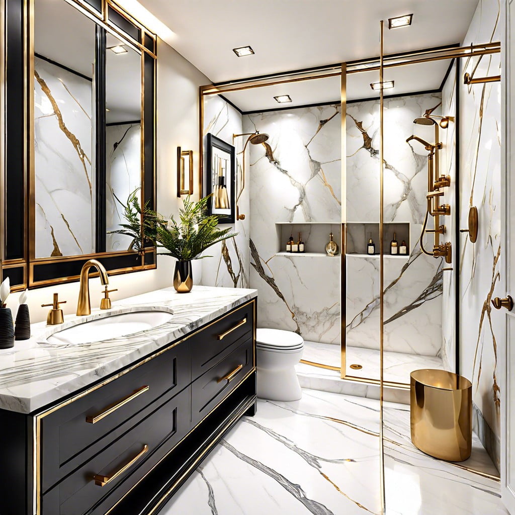 designing a stunning guest bathroom with calacatta gold
