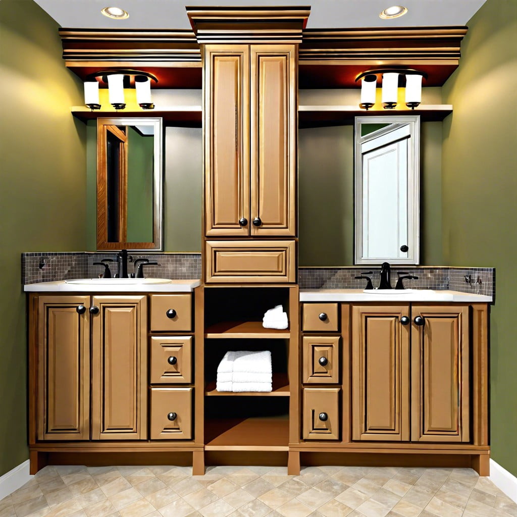 different crown molding styles for bathroom cabinets and shelves