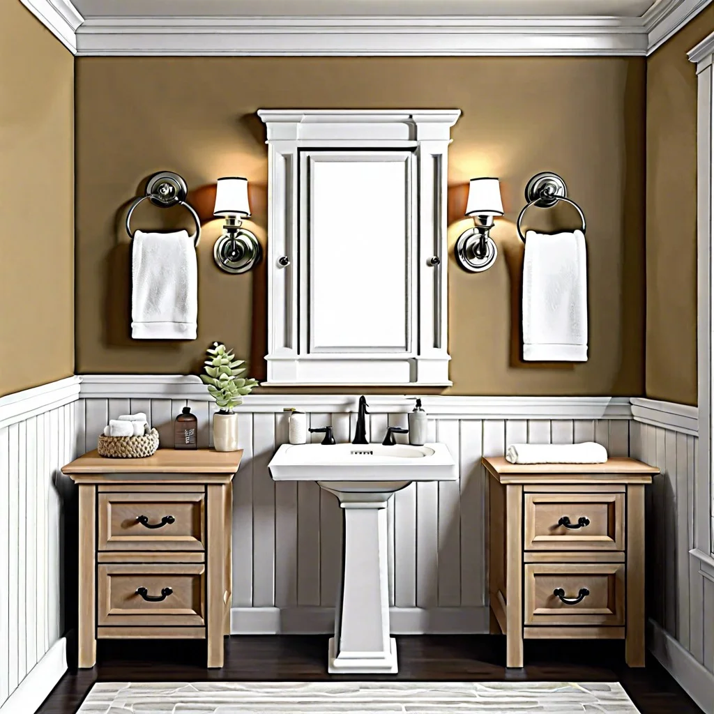 diy crown molding installation in the bathroom steps to follow