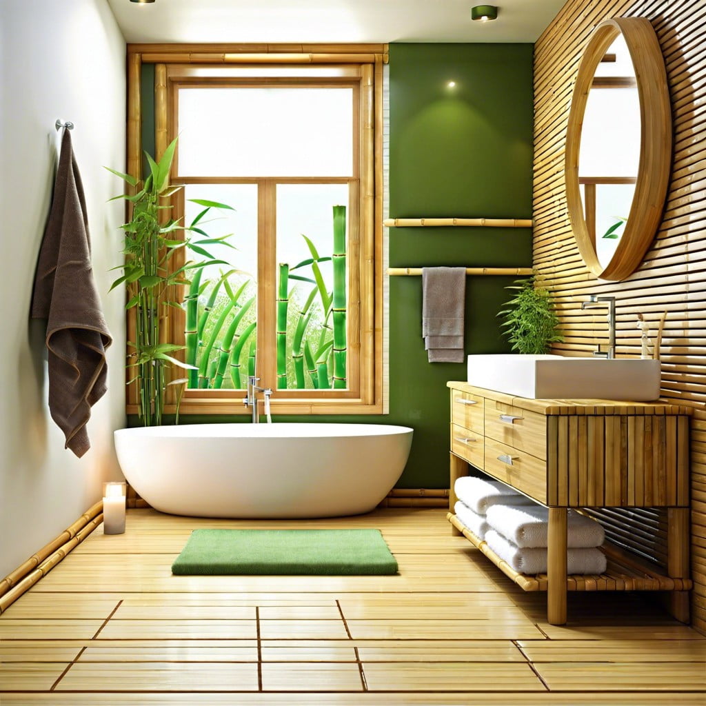 eco friendly bamboo trim for modern bathroom