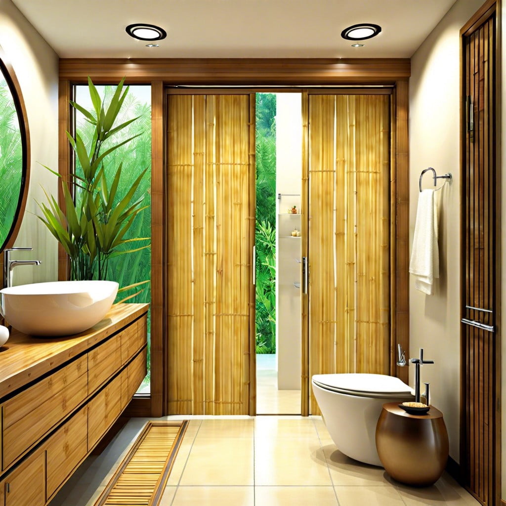 eco friendly bathroom designs bamboo pocket doors