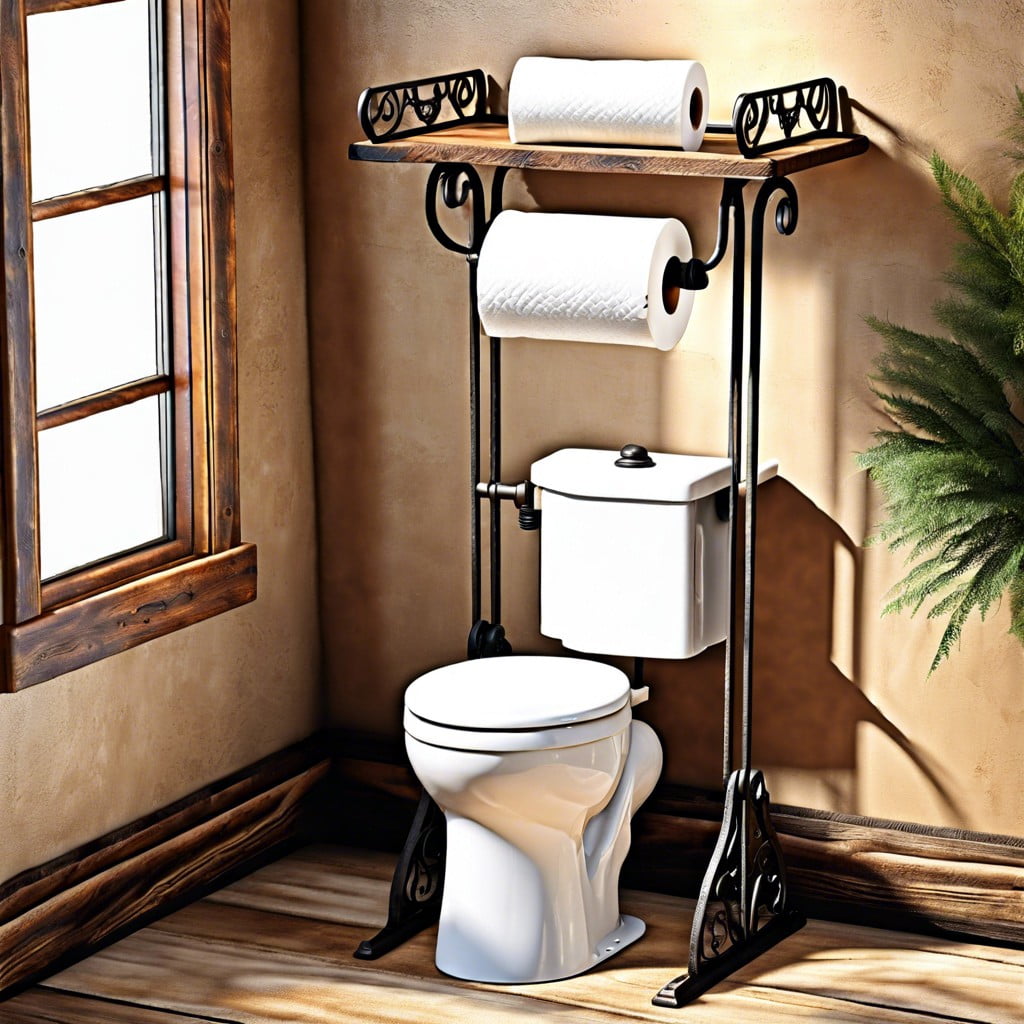 forged iron toilet paper stand