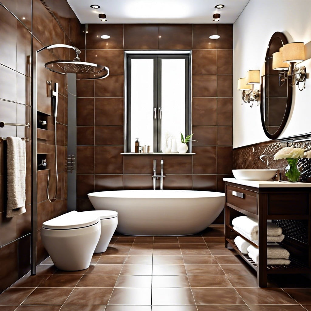 formal elegance brown tile embellishment
