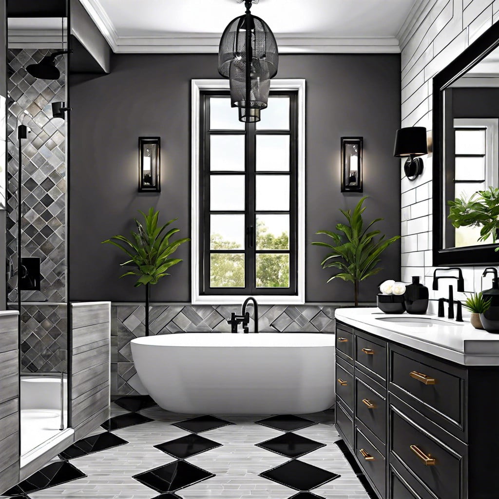 gray and black mix and match tiles