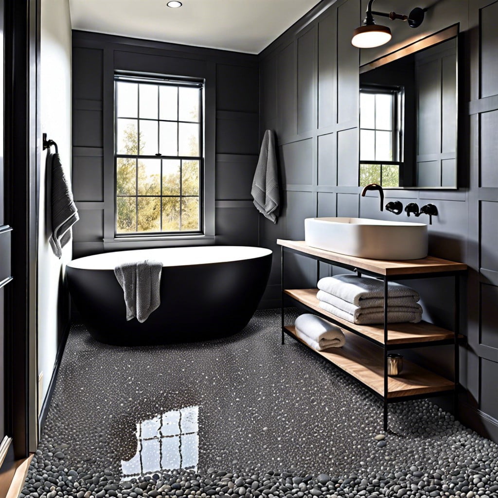 gray pebble shower floor