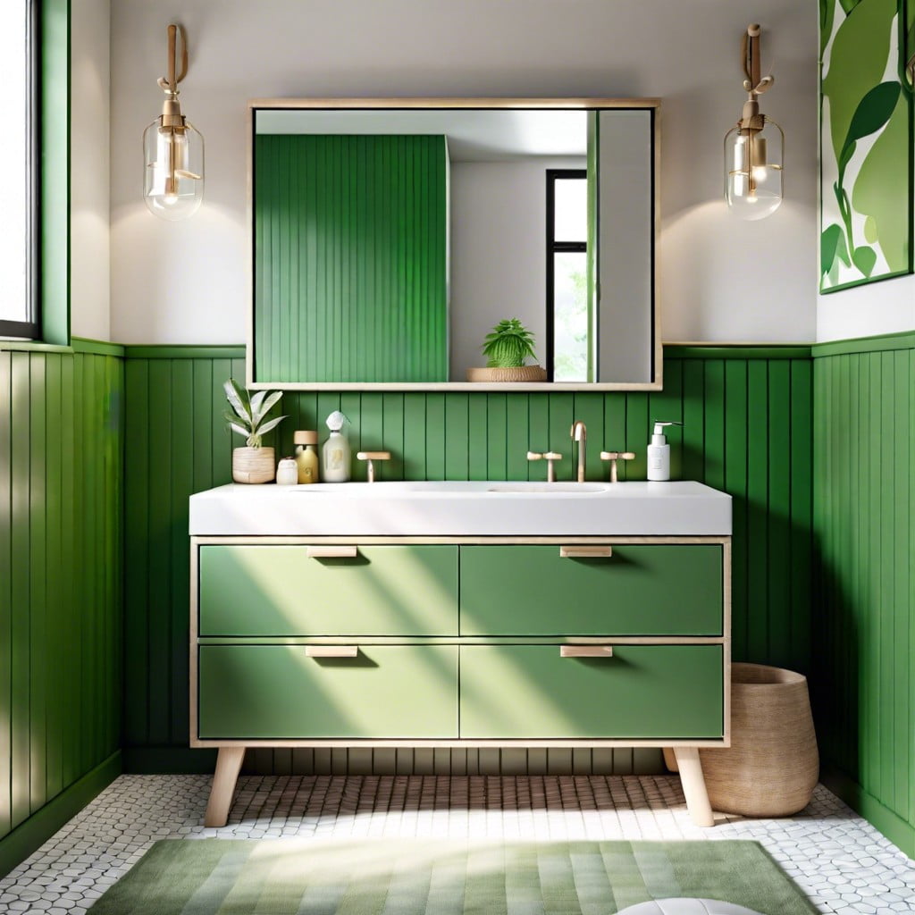 green vanities for childrens bathroom