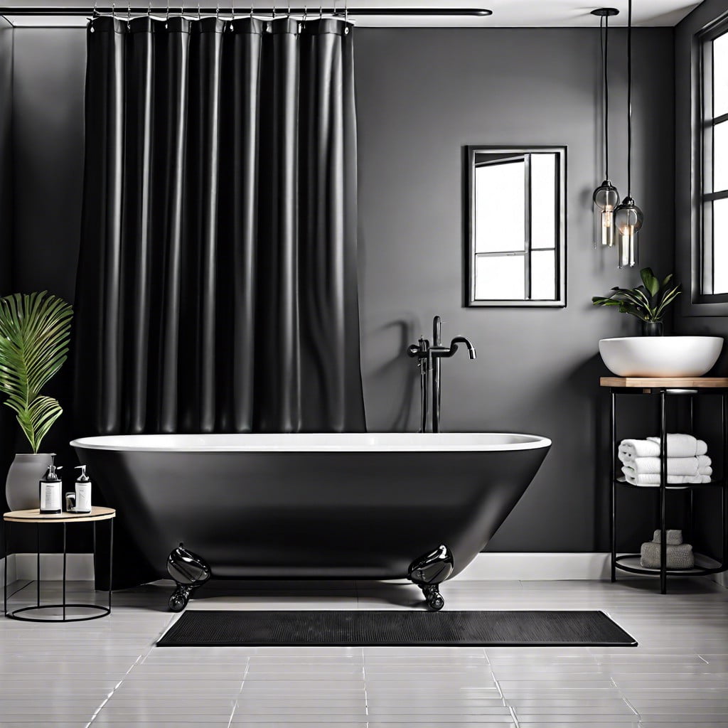 incorporate a black shower curtain