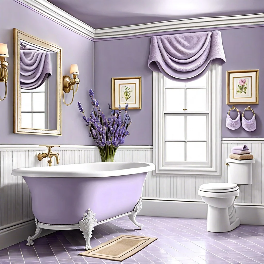 lavender bathroom trim for feminine touch