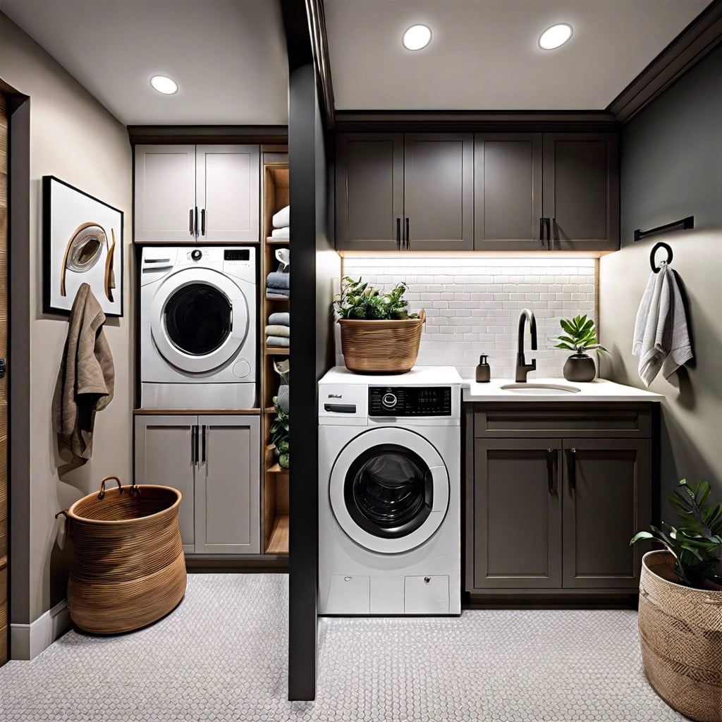 lighting options for a combined laundry bathroom