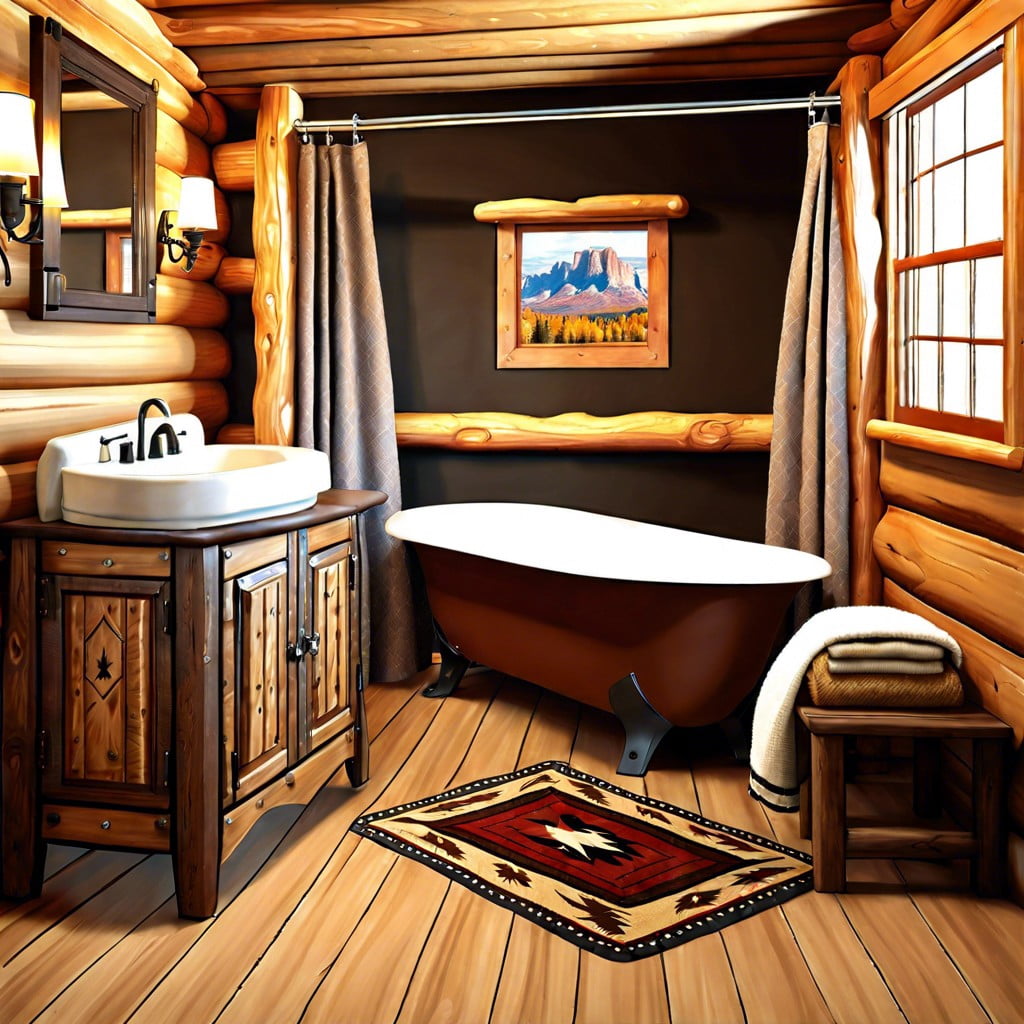 log cabin style shower curtain
