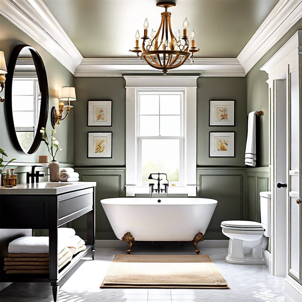 mixing modern and traditional styles with bathroom crown molding