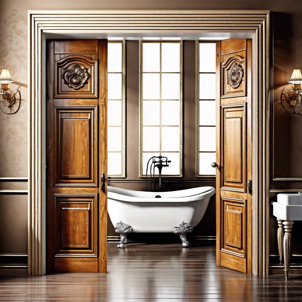 revamping your antique bathroom with vintage pocket doors
