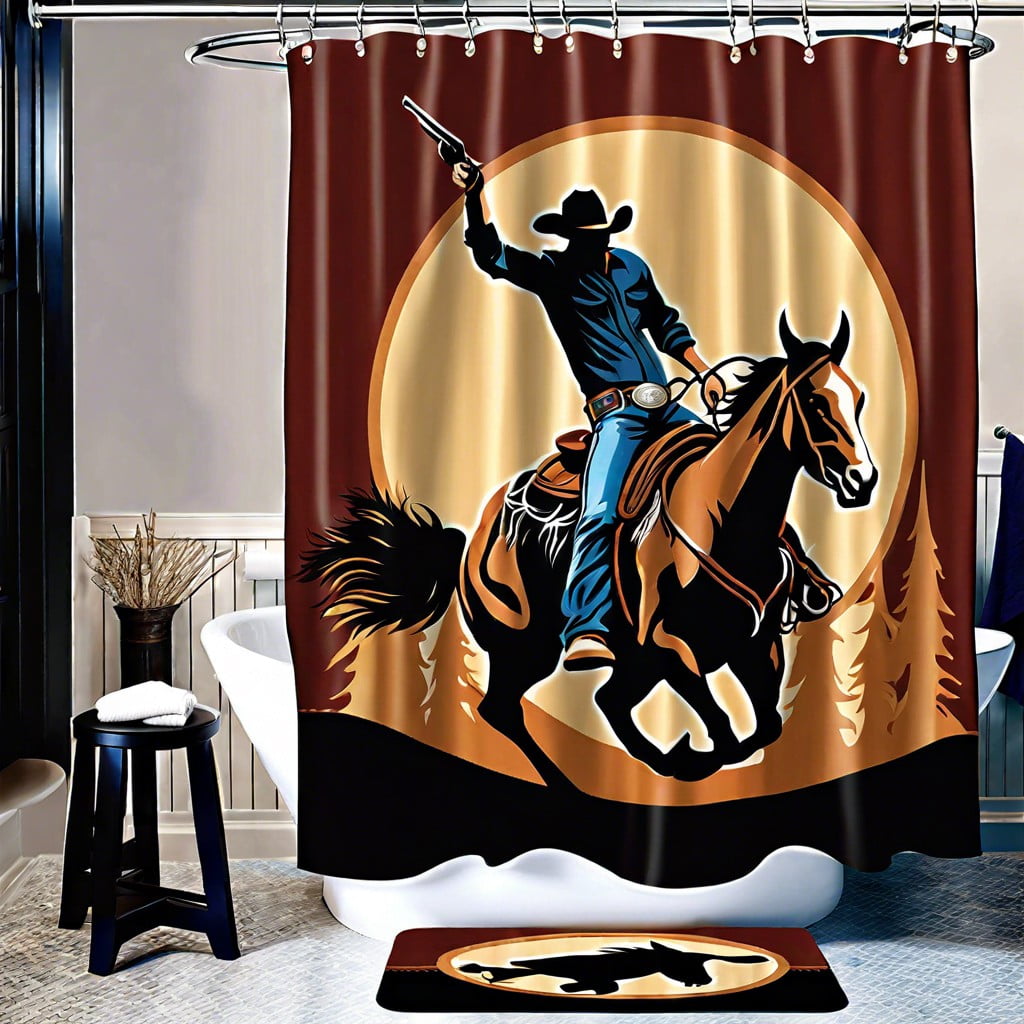 rodeo themed shower curtain