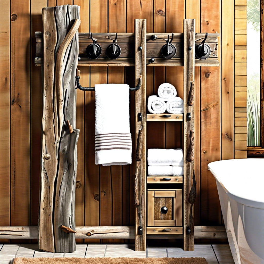 rustic barnwood towel rack