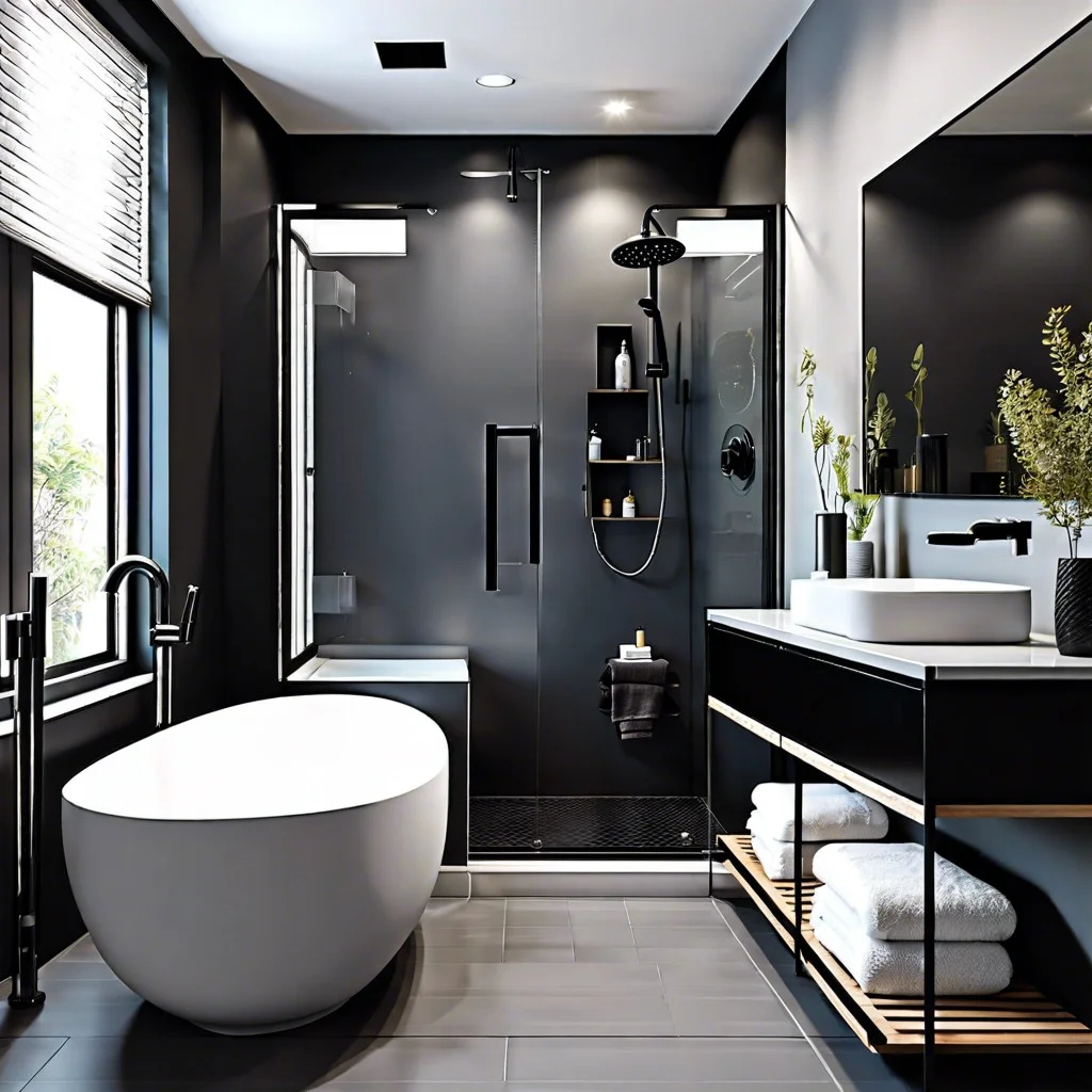 seamless black glass shower enclosure