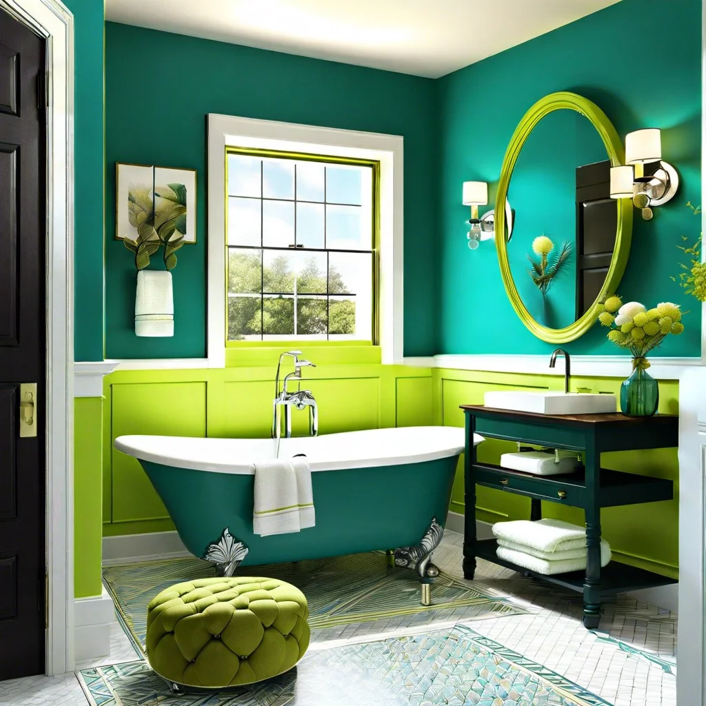 teal and chartreuse mix