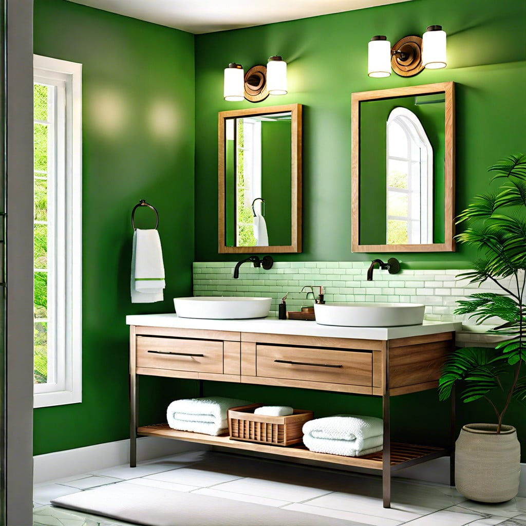 tranquil green bathroom with spa ambiance
