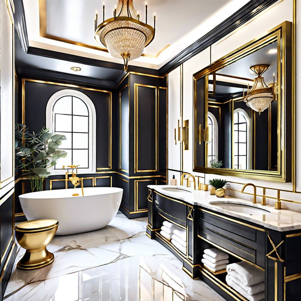 use brass as bathroom trim for luxury appeal