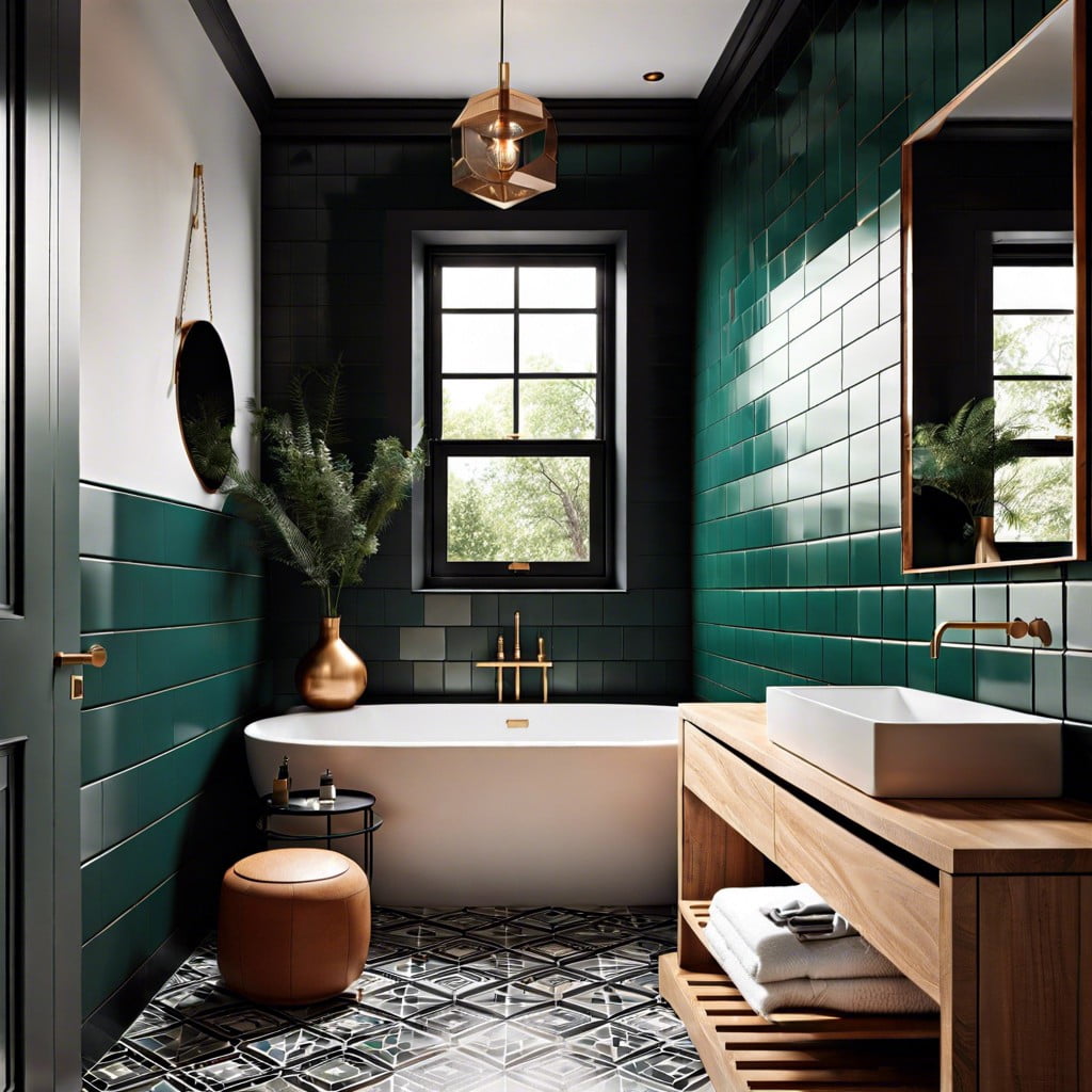 use tiles with bold geometric prints