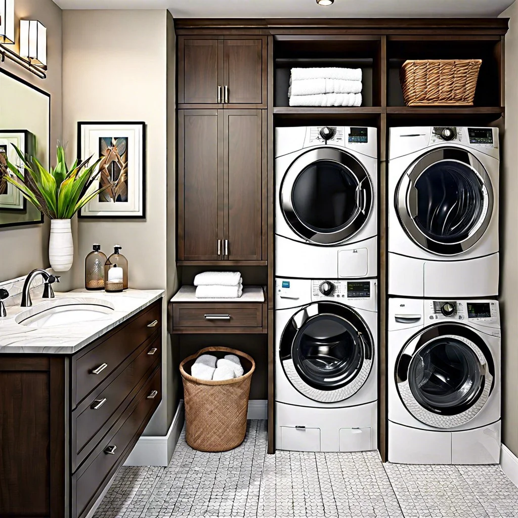 vertical shelving ideas for bathroom laundry room combo