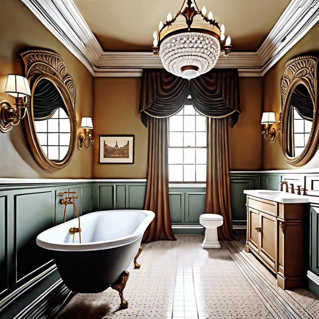vintage inspired bathroom crown molding designs