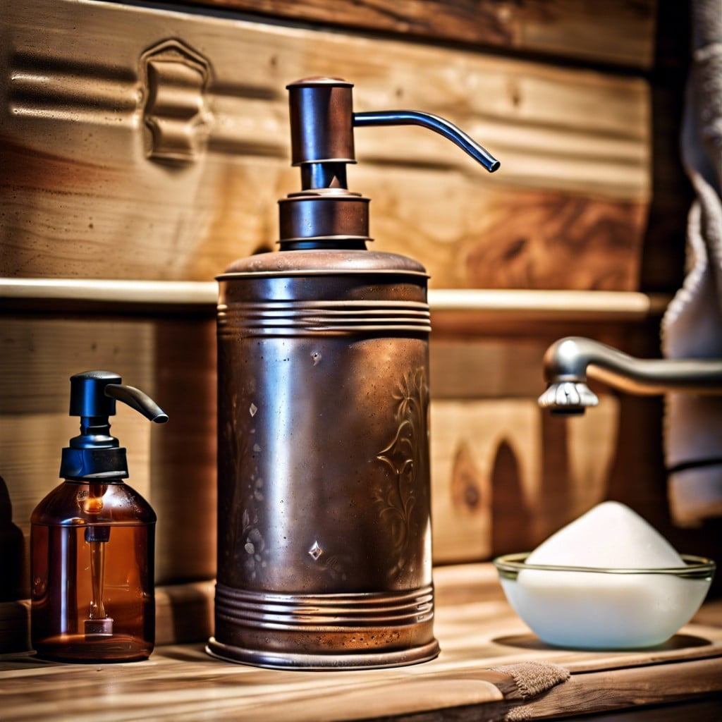 vintage tin soap dispenser