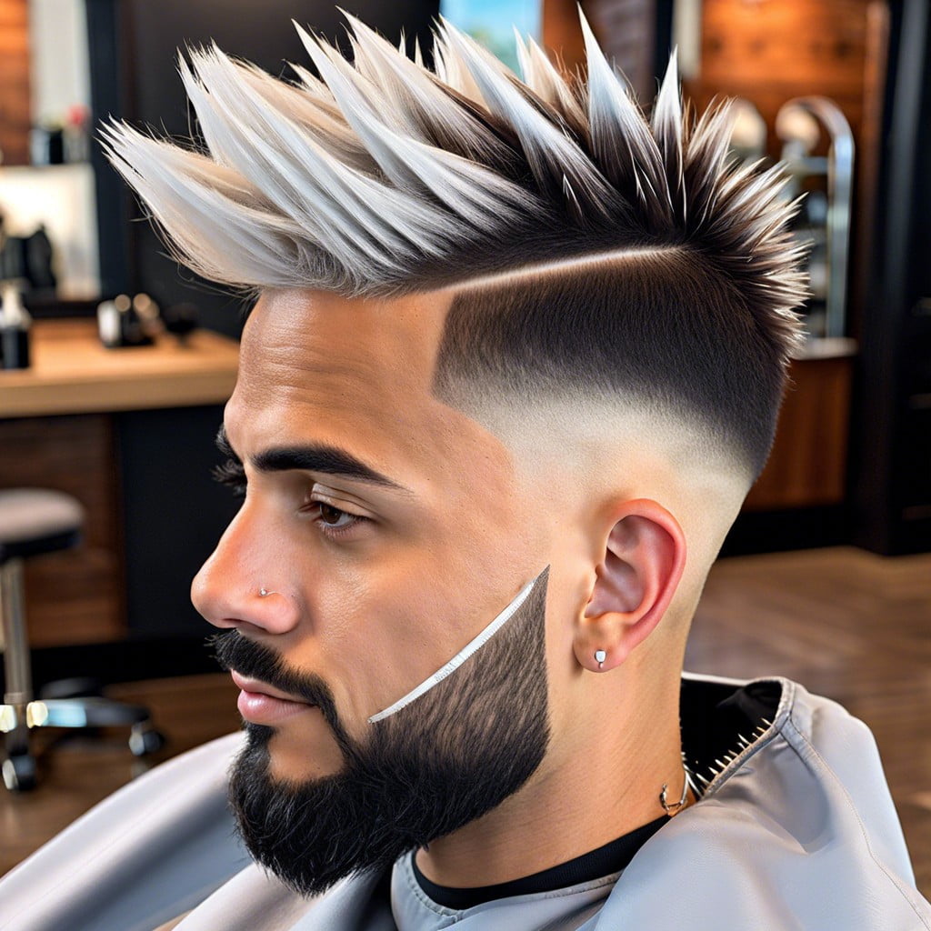 10 low fade with spiky frosted tips