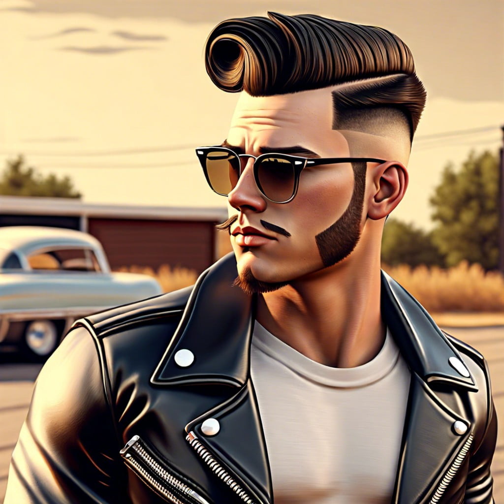 2 retro greaser look with low fade