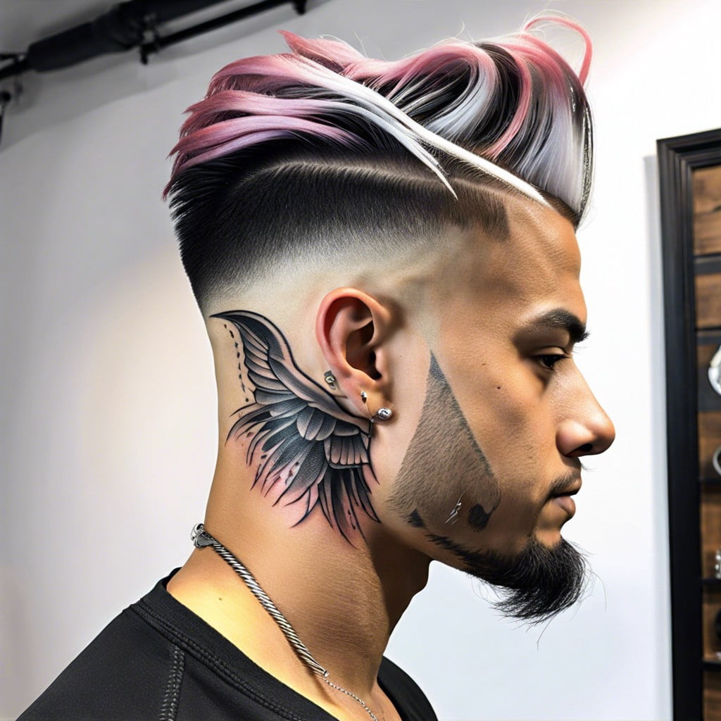 31 burst fade with hair tattoo