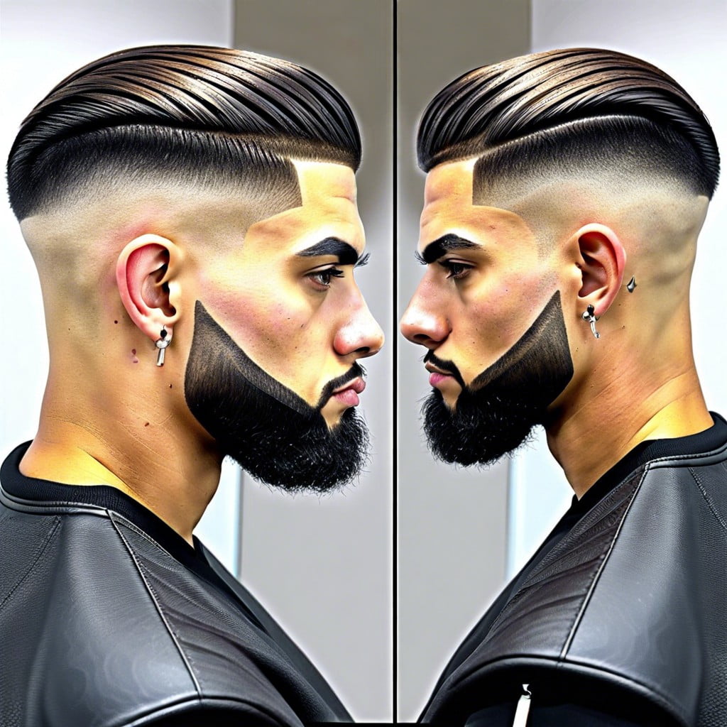 5 low fade with textured crop and skin line design