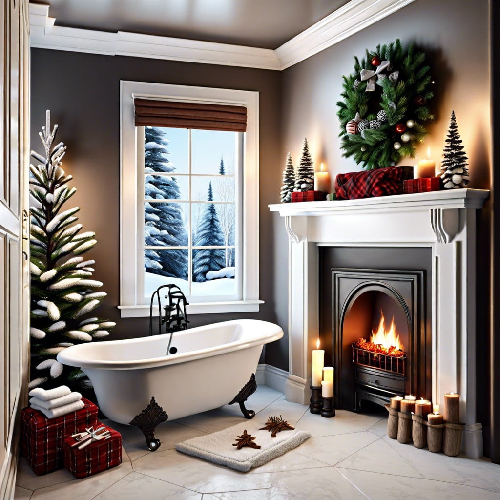 bathroom fireplace stockings