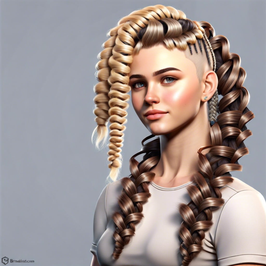 braided curly mullet