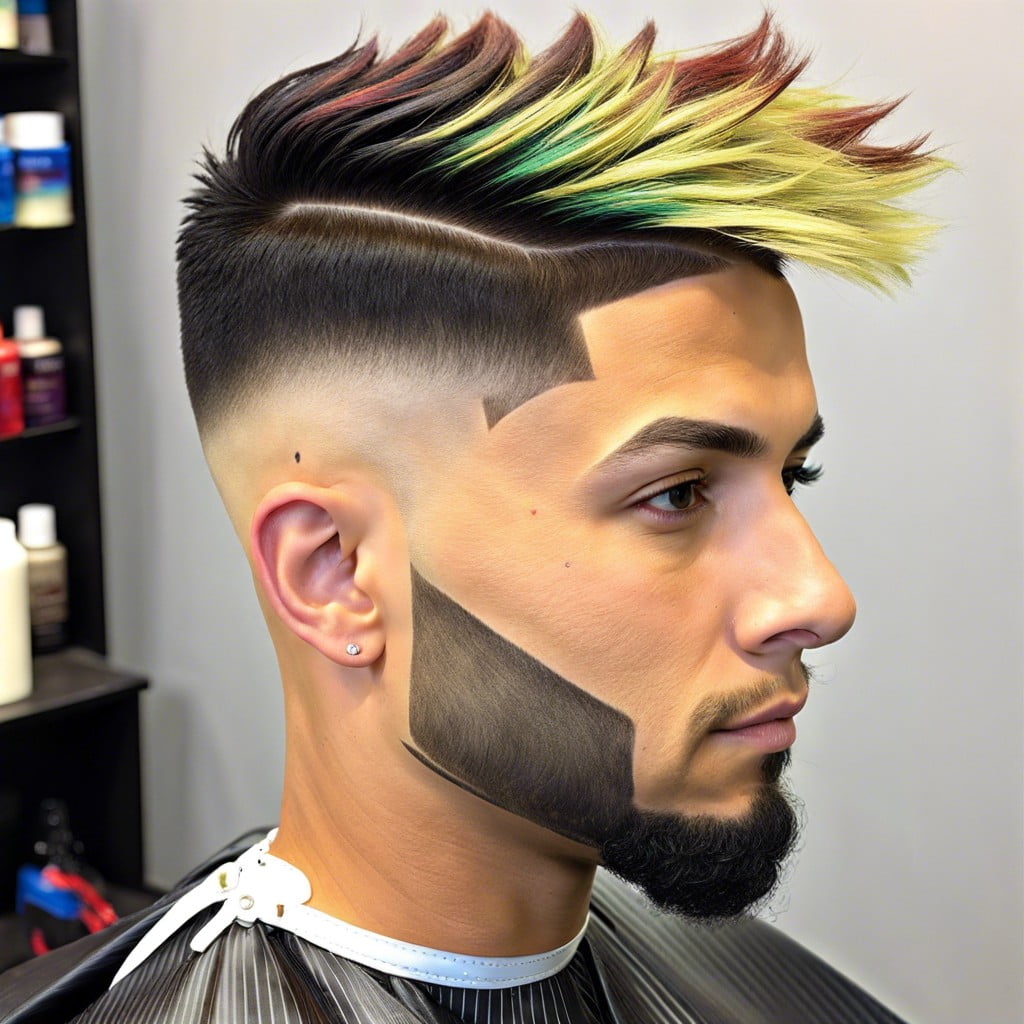 burst fade edgar with color highlights