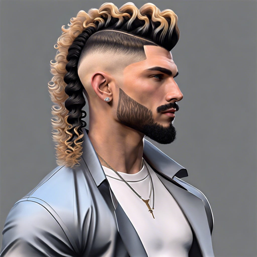 burst fade mullet with extended nape