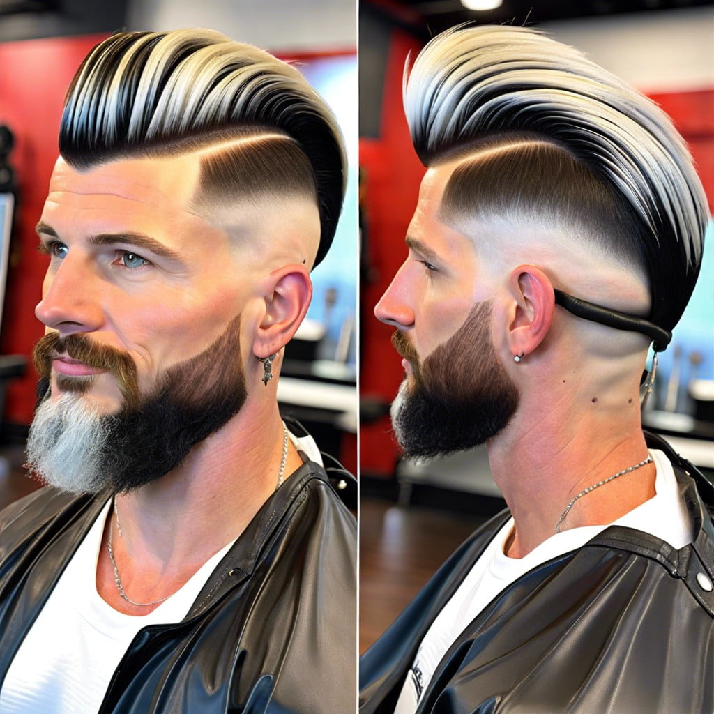 burst fade mullet with high shine finish