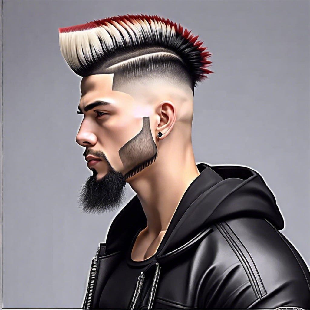 burst fade mullet with sharp line up