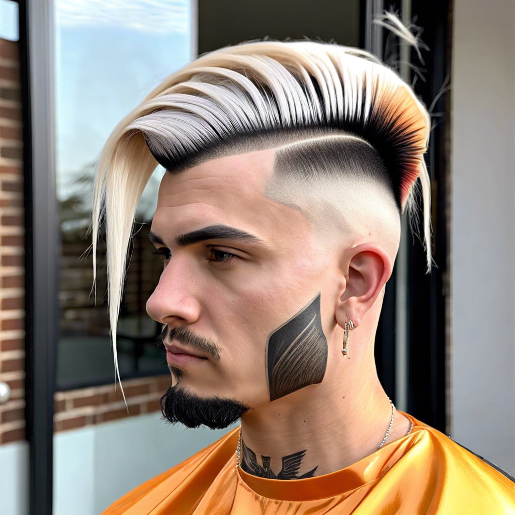 burst fade with asymmetrical mullet