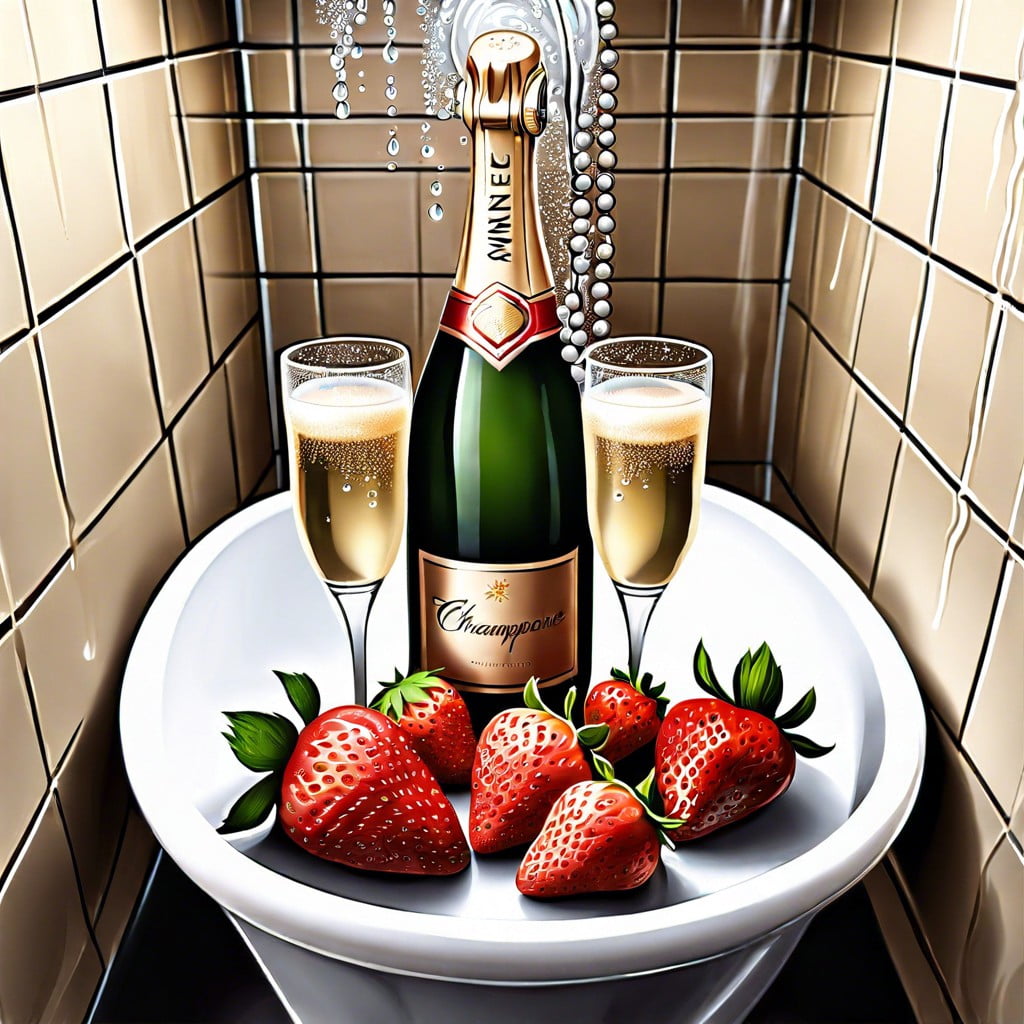 champagne n strawberries shower