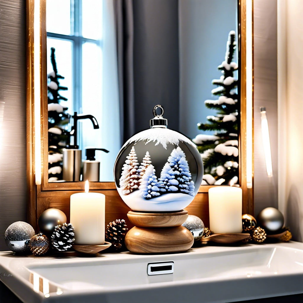 christmas bauble vanity display