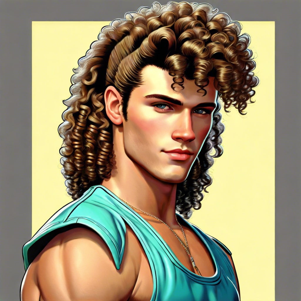 classic 80s curly mullet revival