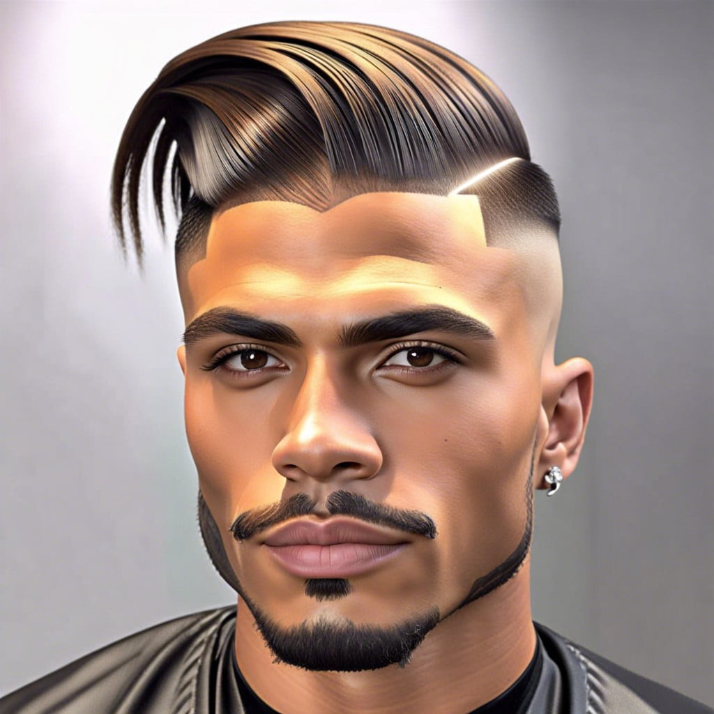 comb over fade with middle part