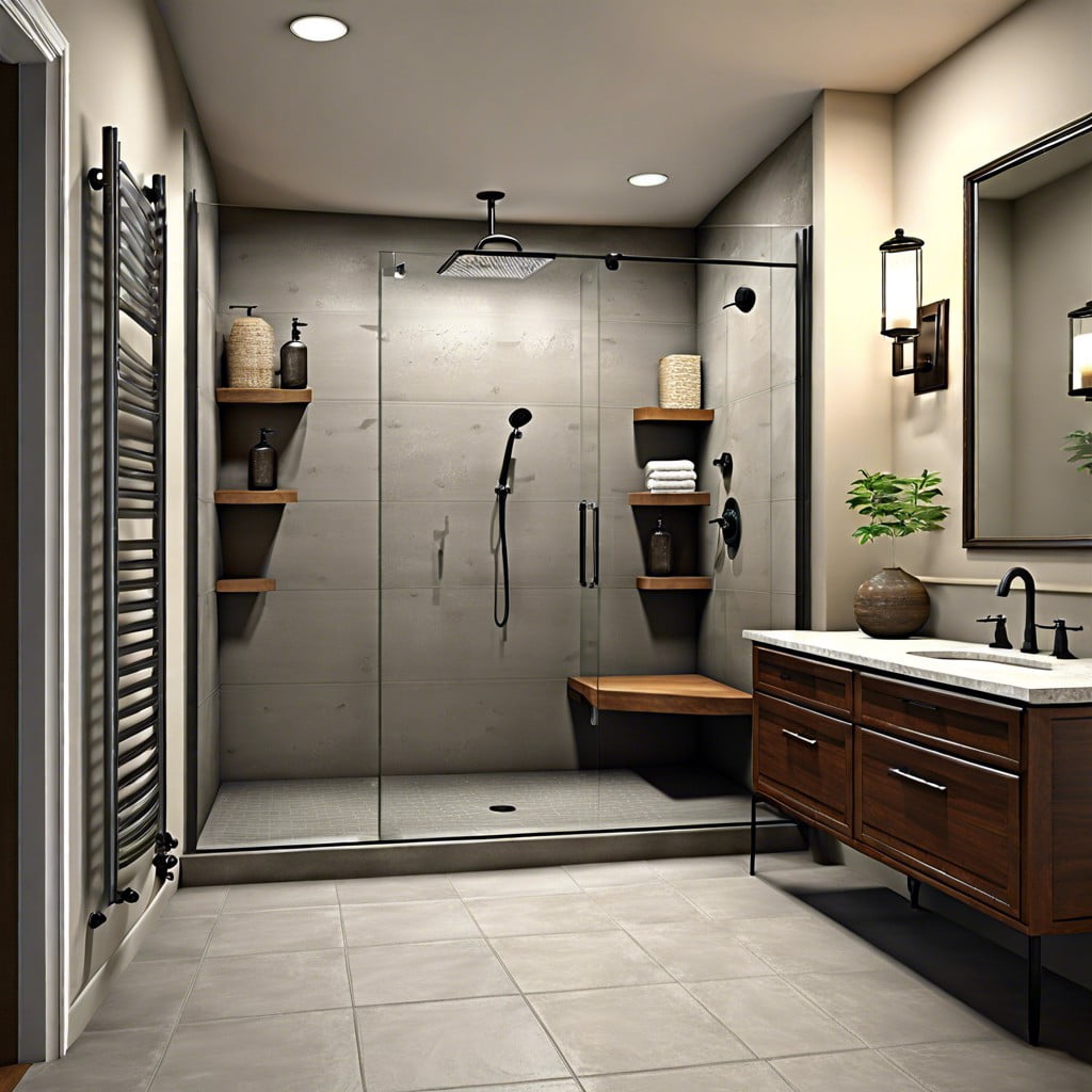 design considerations for a curbless shower on concrete slab