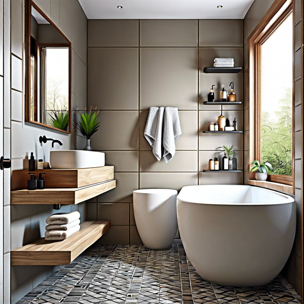 designing a small space half tiled bathrooms