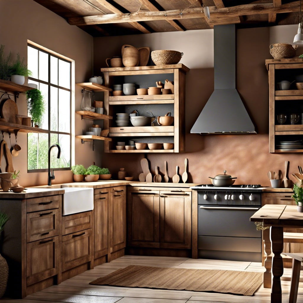 distinctive kitchen looks with muted earth tones