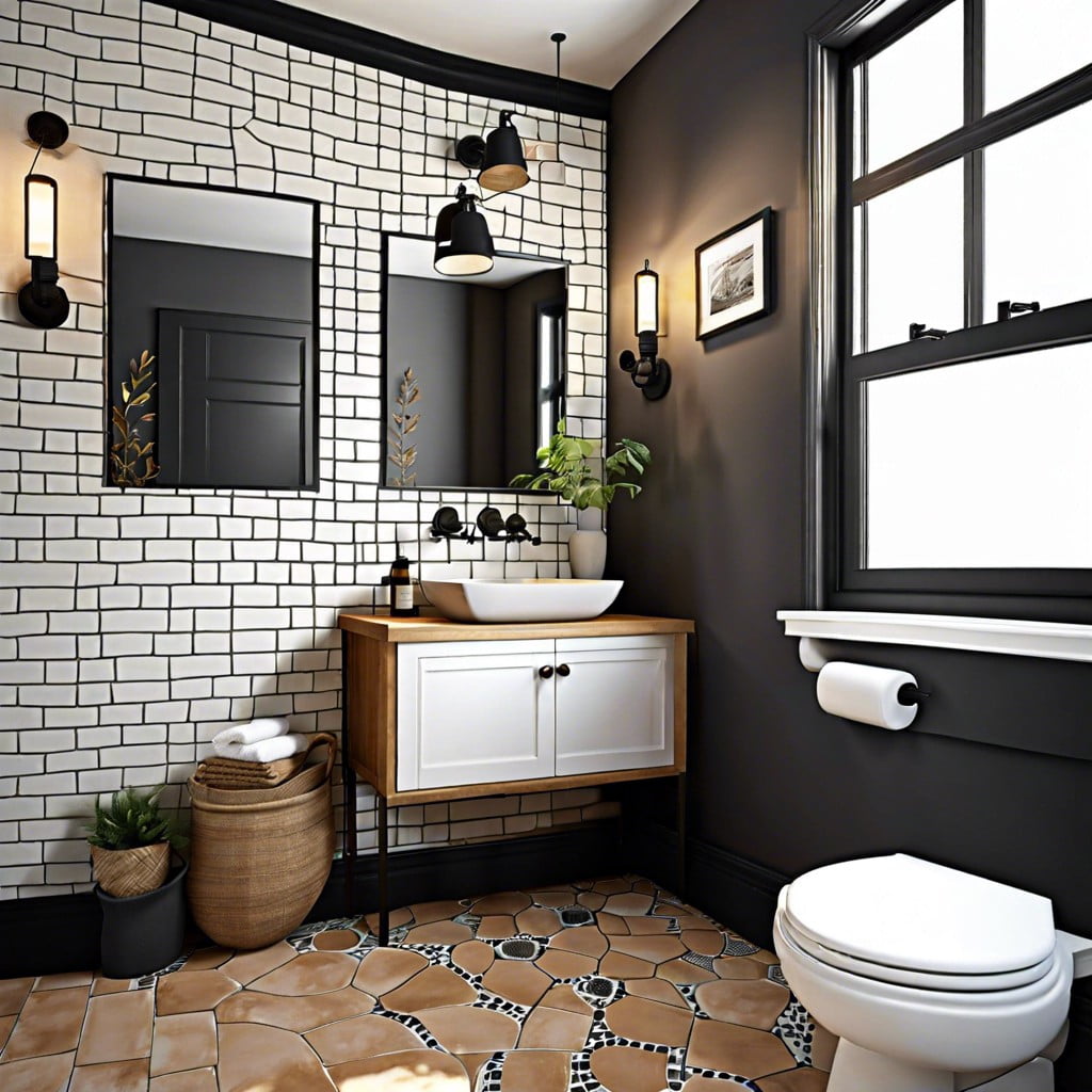diy guide to creating half tiled bathroom walls
